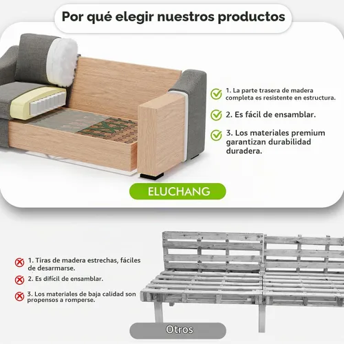 Vista 7 de ELUCHANG Sofá moderno de gran tamaño de 85 pulgadas para sala de estar, sofá de 3 plazas de lino natural con asientos extra profundos, cojín de sofá