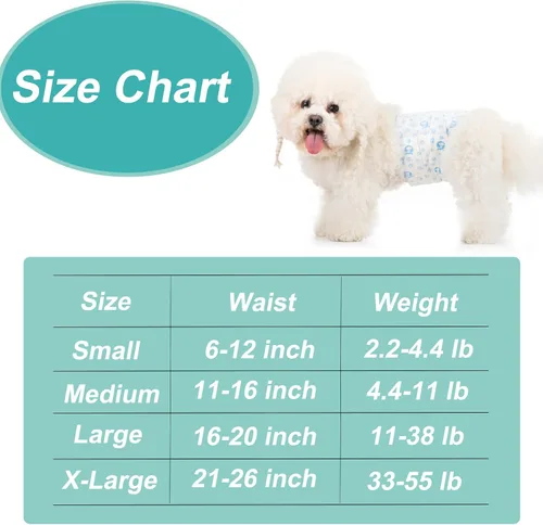 Vista 2 de Pañales desechables para perros machos, 20 unidades ajustables para perros machos con ajuste a prueba de fugas, pañales para cachorros, pañales