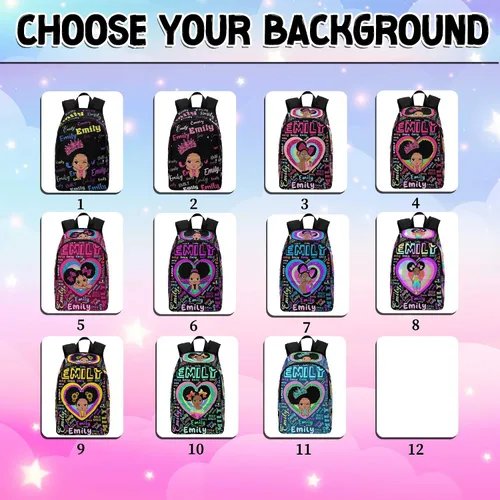 Vista 2 de Mochila con nombre personalizado para niños, bolsa de almuerzo personalizada con monograma de corazones de ensueño, bolsa de almuerzo con nombre