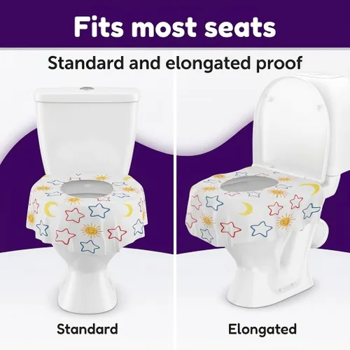 Vista 4 de Mighty Clean Baby Paquete de 22 fundas desechables para asiento de inodoro, tamaño XL, impermeables, para niños pequeños, niños y adultos, viajes