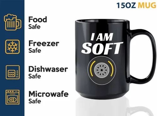 Vista 3 de Taza de café Racer de 15 onzas, color negro, I'm Soft, Fuel Speed Racer Car Guys Circuit Automotriz Racing Boy Regalos para él, papá, hombres, novio