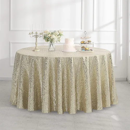 Vista 22 de Pufogu Mantel redondo de lentejuelas negras de 50 pulgadas con purpurina negra para decoración de cumpleaños, boda, despedida de soltera, baby Negro