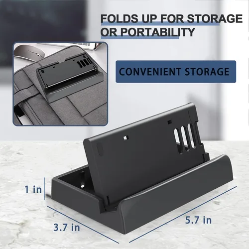 Vista 3 de KANG YU Base de soporte plegable para cubierta de vapor, base de soporte antideslizante plegable compatible con Valve Steam Deck, Nintendo Switch
