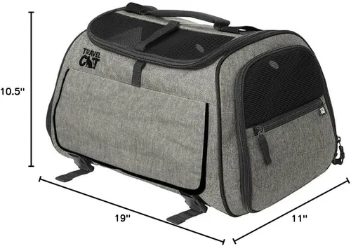 Vista 3 de Bolsa de viaje para gatos, portátil, cómoda, suave, transportadora para gatos pequeños y medianos, gatitos de hasta 30 libras, mochila aprobada por