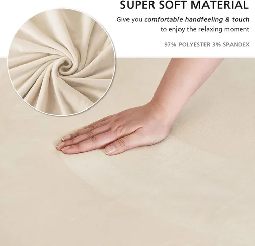 Vista 19 de NICEEC Funda para sofá biplaza, súper suave, 1 pieza, color rojo vino, elástica, universal, de elastano, para sala de estar, fácil ajuste, lavable