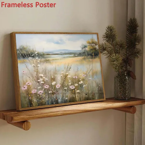 Vista 6 de BACKYMRJCART Arte de pared de paisaje vintage, pinturas de flores silvestres, paisaje de flores silvestres, 16 x 24 pulgadas, sin marco