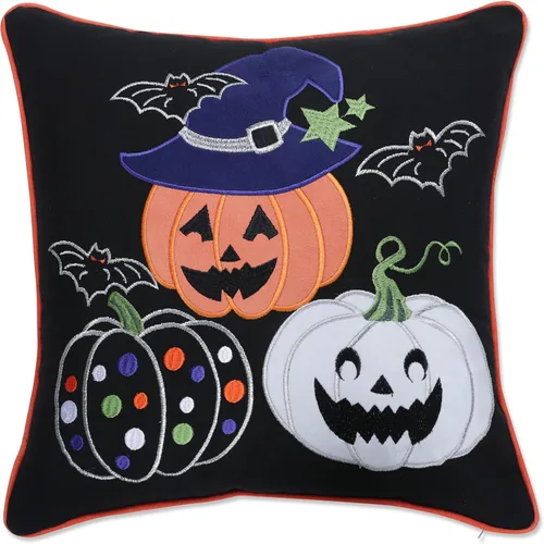 Vista 7 de Pillow Perfect Almohada lumbar de Halloween para interiores, 11.5 x 23 pulgadas, color negro