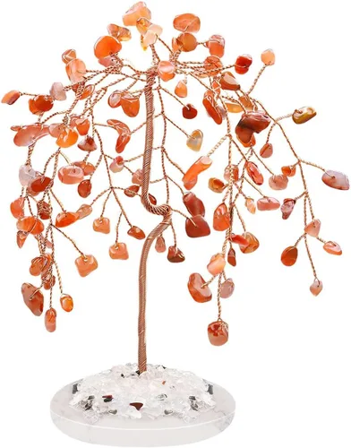Vista 8 de LAIDANLA Árbol de cristal curativo natural de amatista, base de ágata de dinero Reiki, alambre de cobre, vida Feng Shui, energía para el hogar