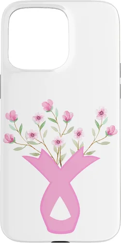 Vista 31 de Flower Jar Pink Ribbon Breast Cancer Awareness Month Women Case for iPhone 17