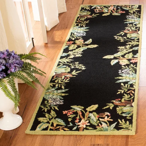 Vista 5 de SAFAVIEH Chelsea Collection - Alfombra decorativa de 1 pies 8 pulgadas x 2 pies 6 pulgadas, beige y verde, lana de campo francesa enganchada a mano