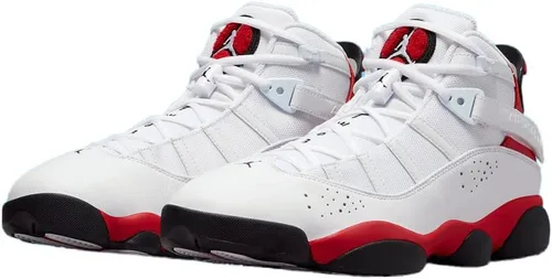 Vista 3 de Nike Zapatos Air Jordan 6 Rings para hombre, negro, blanco, rojo (WHITE/BLACK-UNIVERSITY RED)
