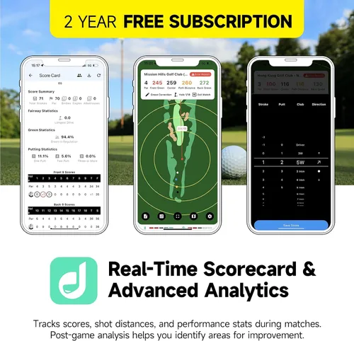 Vista 6 de Dprofy Buscador de rango GPS de golf, salida de voz con lectura de distancia manos libres, funciona con la aplicación Dprofy APP, más de 40,000