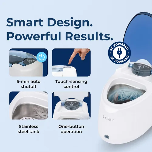 Vista 4 de iSonic Limpiador ultrasónico de dentadura/alineador/retenedor para todos los aparatos dentales y de la apnea del sueño (F3900)