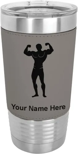 Vista 8 de LaserGram Personalized 20oz Tumbler, Bodybuilder (Baseball Style)