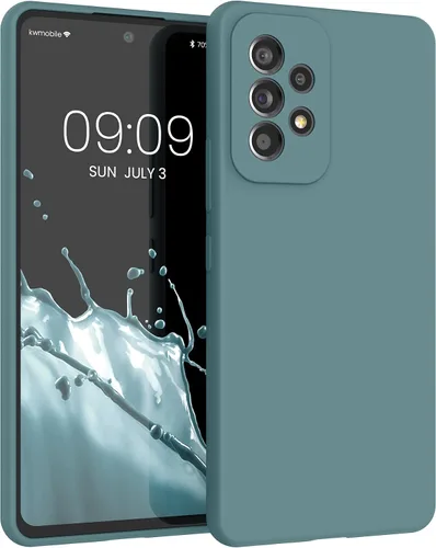 Vista 135 de kwmobile Funda Compatible con Samsung Galaxy A14 5G - Funda de teléfono de TPU y silicona con acabado suave - Verde Lima