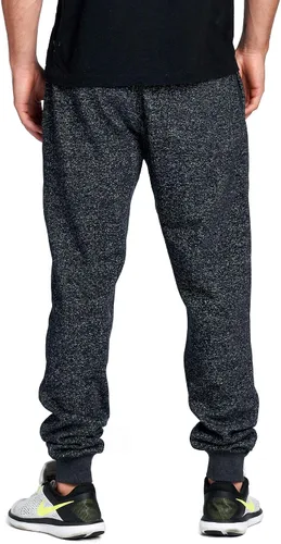 Vista 4 de PROGO USA Pantalones deportivos básicos de forro polar jaspeado para hombre, cintura elástica