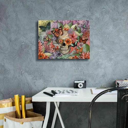 Vista 6 de Epic Graffiti 'Butterfly Botaniskull' de Fusion Idol Arts, arte de pared en lienzo, 16 x 12 pulgadas