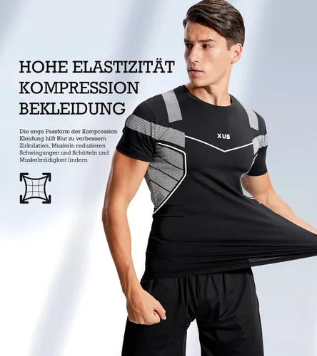 Vista 5 de BOOMCOOL 5 piezas de ropa de gimnasio para hombres, conjuntos de entrenamiento