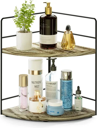 Vista 6 de ZGO Organizador de Baño de 3 Niveles - Organizador de Encimera y Esquina, Almacenamiento de Maquillaje y Cuidado de la Piel, Estante de Encimera