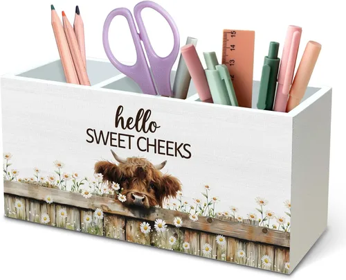 Vista 10 de DILSJ Organizador inspirador de 2 compartimentos para lápices, organizador para escritorio, amantes de los pollos regalos para mujeres, Live Like
