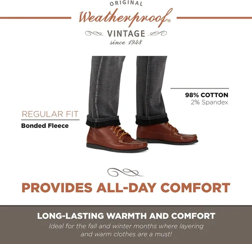 Vista 5 de Weatherproof Vintage Jeans con forro polar de ajuste regular para hombre