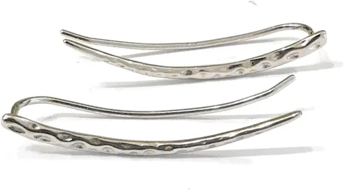 Vista 5 de Aretes largos de plata de ley para escaladores