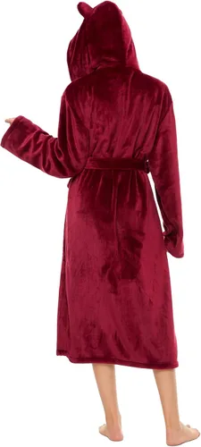 Vista 2 de ccko Batas de felpa para mujer, suaves, ligeras, cálidas, con capucha, estilo spa
