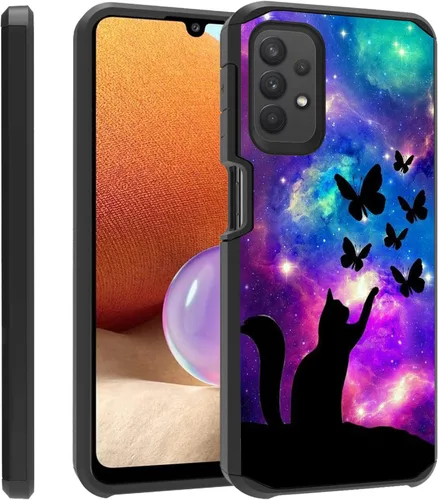 Vista 17 de Funda para teléfono Galaxy A23 5G, resistente 2 en 1 de doble capa híbrida de policarbonato duro y silicona suave a prueba de golpes, funda