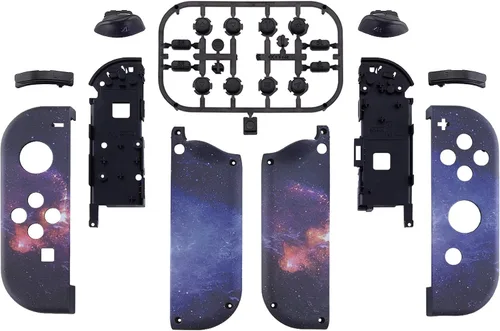 Vista 2 de eXtremeRate - Carcasa de control portátil Joy-Con con set de botones completo, repuesto de carcasa hazlo tú mismo para control de Nintendo Switch