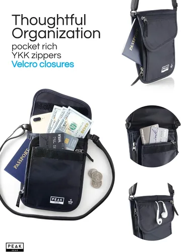 Vista 4 de Peak Gear RFID Travel Pouch with Theft Protection and Lost & Found Service