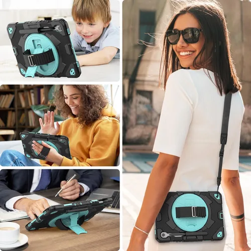 Vista 3 de HXCASEAC Funda resistente para Samsung Galaxy Tab S10 Lite / S10 FE / S9 FE 10.9 pulgadas 5G Soporte para S Pen Protector de pantalla Correa