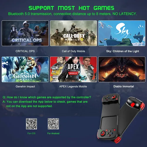Vista 7 de Megadream Controlador de juego móvil Gamepad para iPhone iOS Android PC funciona con iPhone131211X, iPad, Samsung Galaxy, Motorola, TCL, tableta