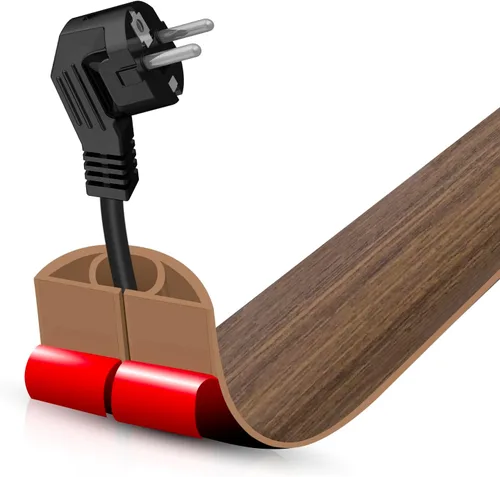 Vista 87 de Cubierta autoadhesiva para cables de suelo, gestión de cables de 3.3 pies, protector de tira de extensión para cables, evita tropiezos de cables