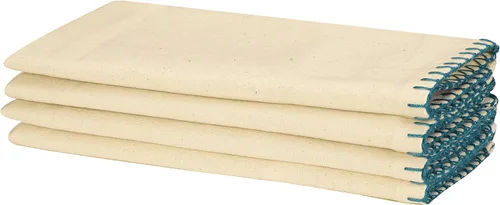 Vista 5 de Native Fab Servilletas decorativas de tela bordada 100% algodón, juego de 4 unidades, suaves, absorbentes, lavables, servilletas de mesa