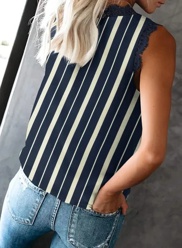 Vista 82 de VIISHOW - Camiseta sin mangas, sexy, con cuello en V y bordes de encaje para mujer, camisola de vestir, camisas de gasa, sin mangas, casuales