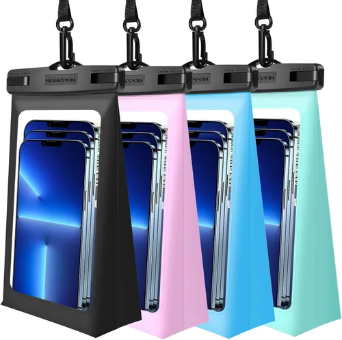 Vista 15 de Paquete de 100 bolsas impermeables para teléfono celular de 8.5 pulgadas – Funda seca bajo el agua – Protector transparente a prueba de agua
