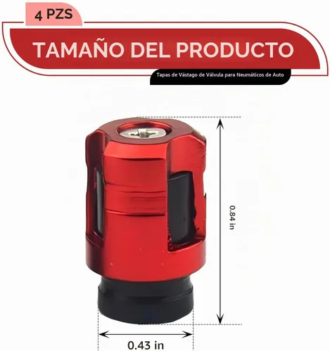 Vista 2 de 4 tapas de vástago de válvula de neumático, cubierta de tapas de aire de aleación de aluminio, cubiertas de válvula de rueda, cubierta universal a