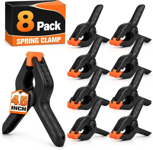 Vista 15 de Clips resistentes, paquete de 12 abrazaderas de resorte, abrazadera grande Naranja
