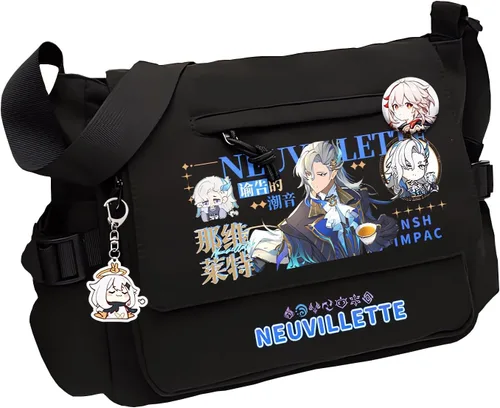 Vista 6 de Game Handbag Crossbody Bag, Cute Single Shoulder Bag, Adult 3D Print Anime Backpack Black-2