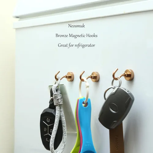 Vista 2 de Neosmuk Ganchos magnéticos, imanes de tierra resistentes de 30 libras con gancho para refrigerador, gancho de crucero extra fuerte para colgar
