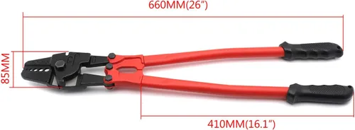 Vista 3 de Herramienta de prensado de cuerda de alambre 24" Hand Swager Crimper Compatible con mangas de aluminio de cobre de 1/16"- 3/16