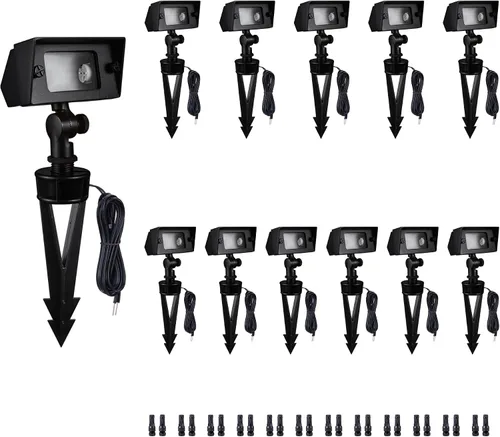 Vista 26 de Gardenreet Luz de Inundación de Latón Sólido - Iluminación de Lavado de Pared LED de Bajo Voltaje para Paisaje 12V, Impermeable IP65 para Exterior