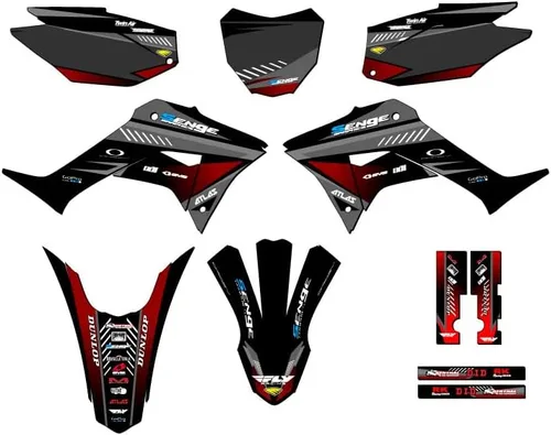 Vista 13 de Kit de base gráfica CRF 250 F Surge Black Senge 2019-2025 compatible con Honda