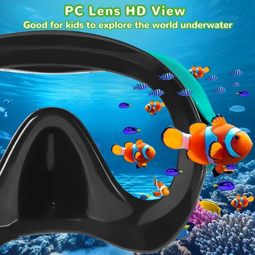 Vista 6 de Keary Gafas de natación para niños con cubierta de nariz para 5-16 años, máscara de natación para niños pequeños, niñas y jóvenes, antivaho