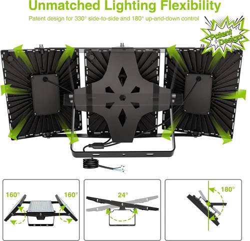 Vista 10 de STASUN - Luz de inundación LED para exteriores, 150 W, 15000 lúmenes, 6000 K, luz blanca IP66, impermeable, luz de estacionamiento comercial, 3