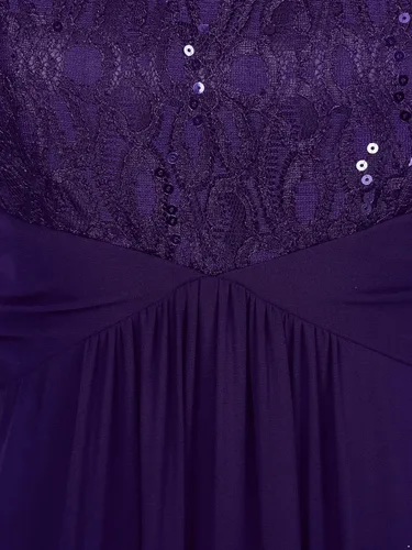 Vista 5 de CHICTRY Vestido largo de gasa para dama de honor con encaje floral para fiesta de noche