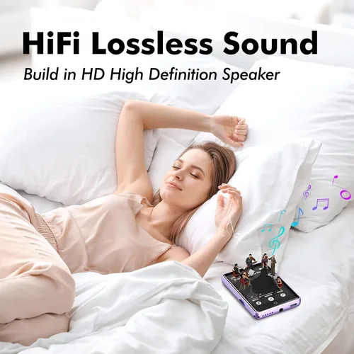 Vista 6 de Reproductor MP3 de 64 GB con Bluetooth 5.3, pantalla táctil de 2.8 pulgadas, sonido de alta fidelidad, reproductor MP4 portátil de música