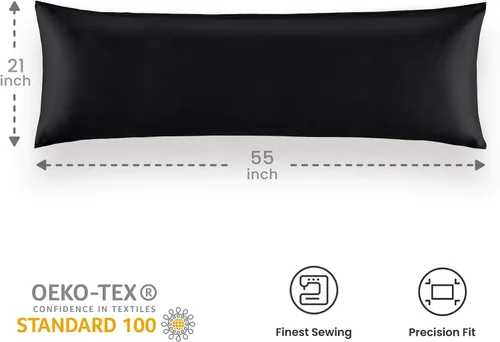 Vista 6 de SLEEP ZONE - Juego de 2 fundas de almohada de satén con control de temperatura para pelo y piel estándar, Queen, King. Funda de almohada.