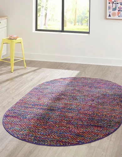 Vista 9 de Unique Loom Calypso Collection - Alfombra rectangular de 2 x 3 pies, color azul y multicolor