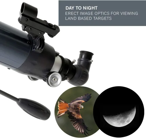 Vista 4 de Celestron - Telescopio refractor AstroMaster 102AZ, óptica de vidrio totalmente recubierta - Trípode de altura ajustable - Paquete de software